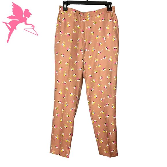 J. CREW Falling Pansies Satin Pants - Picture 1 of 7